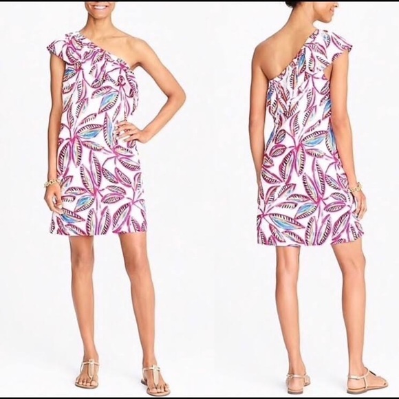 J. Crew one should ruffle pink & white linen blend shift dress - Picture 1 of 6